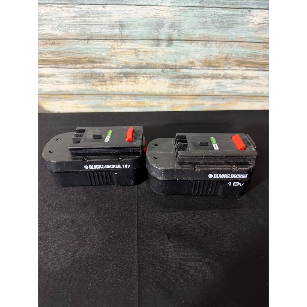Genuine Black & Decker HPB18 18V Battery Pack Set of 2 Black NiCad Slide Style